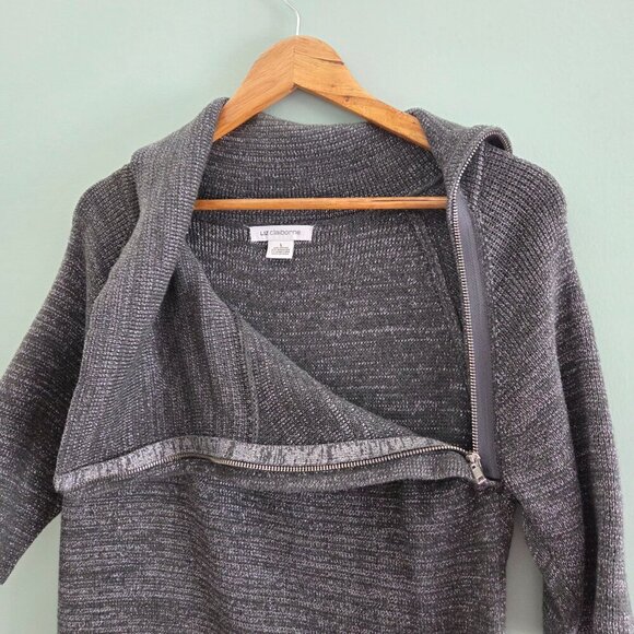 Liz Claiborne Knit Sweater Dress Charcoal Gray With Silver Thread New W/Tags - Picture 5 of 11